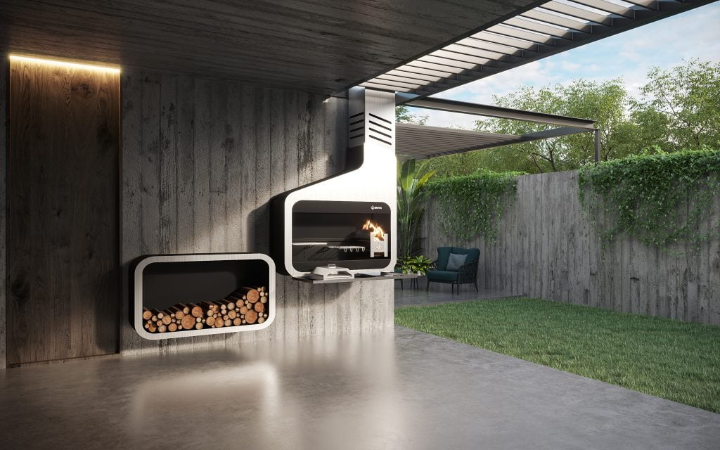Modi Freestanding unit incl Log Box - FireBoks